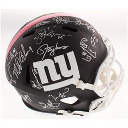 1986  1990 New York Giants Signed Full-Size Matte Black Speed Helmet Signed by (28) with Lawrence Ta