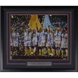2015 Team USA Women's World Cup 22x27 Custom Framed Photo Signed By (9) With Carli Lloyd, Julie Ertz