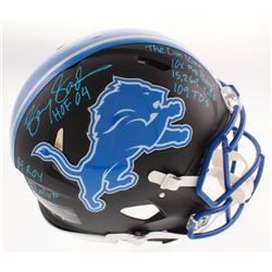 Barry Sanders Signed Detroit Lions Matte Black Full-Size Authentic On-Field Speed Helmet with (7) In