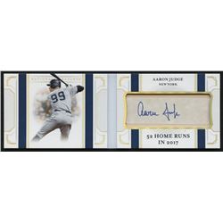 2019 Panini National Treasures Cut Signature Booklets Statlines #31 Aaron Judge #03/15