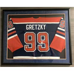 Wayne Gretzky Signed Edmonton Oilers 34x42 Custom Framed Jersey (Gretzky COA)