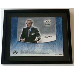 John Wooden Signed 15x18 Custom Framed LE Photo (UDA COA)