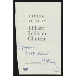 Hillary Clinton Signed "Living History" Book Title Page Inscribed "Best Wishes" (PSA Hologram)