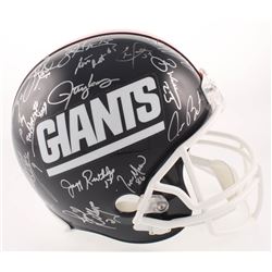 New York Giants Super Bowl XXI  XXV Champions Full-Size Helmet Team-Signed by (28) with Phil Simms, 