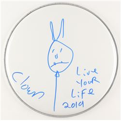 Clown Signed 12.5" Drum Head Inscribed "Live Your Life 2019" with Hand-Drawn Sketch (JSA COA)
