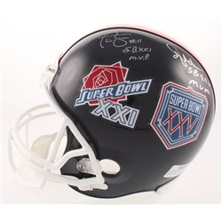 Phil Simms  Ottis Anderson Signed New York Giants Super Bowl XXI  XXV Logo Full-Size Helmet Inscribe