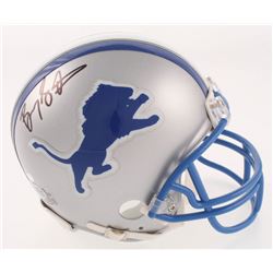 Barry Sanders Signed Detroit Lions Throwback Mini Helmet (Beckett COA  Schwartz Hologram)