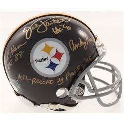 Jack Ham, Jack Lambert  Andy Russell Signed Pittsburgh Steelers Mini-Helmet with (3) Inscriptions (J