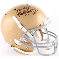 Rudy Ruettiger Signed Notre Dame Fighting Irish Full-Size Helmet Inscribed "Never Quit" (JSA COA)