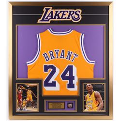 Kobe Bryant Los Angeles Lakers 32x36 Custom Framed Jersey with Championship Pin