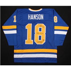 Jeff Carlson, Steve Carlson,  David Hanson Signed Jersey (Schwartz COA)