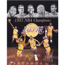 Magic Johnson Signed Los Angeles Lakers "1985 NBA Champions" 16x20 Photo (Beckett COA)