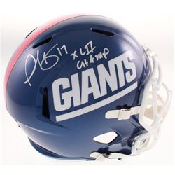 Plaxico Burress Signed New York Giants Full-Size Speed Helmet Inscribed "XLII Champ" (Radtke COA)