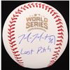 Image 1 : Mike Montgomery Signed 2016 World Series Baseball Inscribed "Last Pitch" (Schwartz COA)