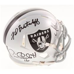 Jim Plunkett, Marcus Allen  Fred Biletnikoff Signed Oakland Raiders Speed Mini-Helmet (Radtke COA)