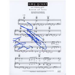 Vince Gill  Amy Grant Signed "House Of Love" 8.5x11 Music Sheet (JSA COA)