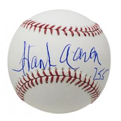 Hank Aaron Signed OML Baseball Inscribed "755" (Beckett COA)