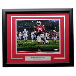 Ezekiel Elliott Signed Ohio State Buckeyes 16x20 Custom Framed Photo Display (JSA COA)