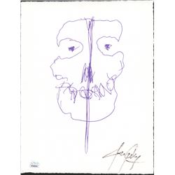 Jerry Only Signed Misfits 8x10 Sketch on Textured William Turner Deckled Edge Fine Art Paper (JSA CO