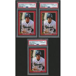 Lot of (3) 2010 Cedar Rapids Kernels Rising Alumni Team Issue #2 Mike Trout (PSA Authentic)