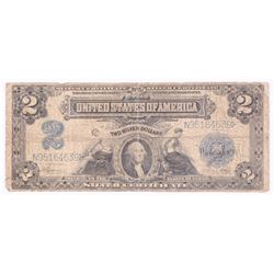 1899 $2 Two Dollars U.S. Silver Certificate Large Size Bank Note