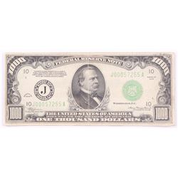 1934 $1000 One Thousand Dollars Federal Reserve Note