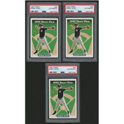 Lot of (3) 1993 Topps #98 Derek Jeter RC (PSA Authentic)
