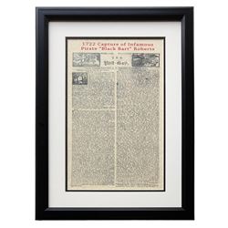 "The Capture Of Infamous Pirate Black Bart Roberts" 11x14 Custom Framed Reproduction Photo Display