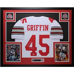 Archie Griffin Signed 35x43 Custom Framed Jersey Inscribed "H.T. 1974/75" (PSA COA)