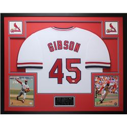 Bob Gibson Signed 35x43 Custom Framed Jersey (JSA COA)
