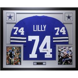 Bob Lilly Signed 35x43 Custom Framed Jersey Inscribed "HOF 80" (JSA COA)