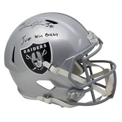 Josh Jacobs Signed Oakland Raiders Full-Size Speed Helmet Inscribed "Just Win Baby" (Beckett COA  Ja