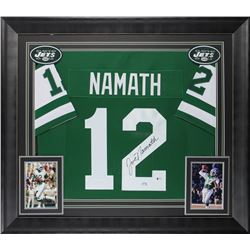 Joe Namath Signed 32x37 Custom Framed Jersey Display (Beckett COA)