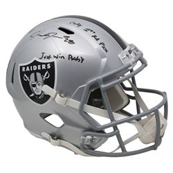 Josh Jacobs Signed LE Oakland Raiders Full-Size Speed Helmet Inscribed "2019 1st Round Pick", "Commi