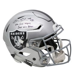 Josh Jacobs Signed Oakland Raiders Full-Size Authentic On-Field Speedflex Helmet Inscribed "Viva Las