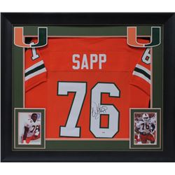 Warren Sapp Signed 32x37 Custom Framed Jersey Display (JSA COA)