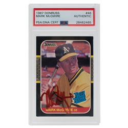 Mark McGwire Signed 1987 Donruss #46 (PSA Encapsulated)