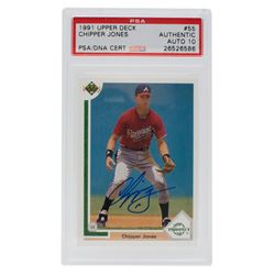 Chipper Jones Signed 1991 Upper Deck #55 RC (PSA Encapsulated)