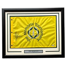 Phil Mickelson Signed The Memorial Tournament 21x27 Custom Framed Pin Flag Display (Beckett COA)