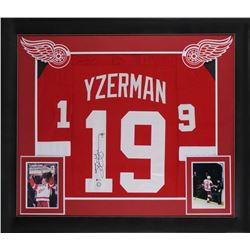 Steve Yzerman Signed 32x37 Custom Framed Jersey Display (Beckett COA)