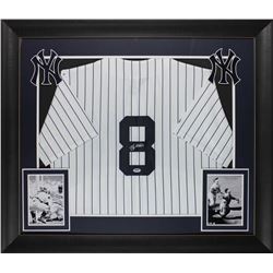 Yogi Berra Signed 32x37 Custom Framed Jersey Display (PSA COA)