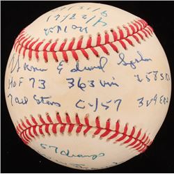 Warren Spahn Signed OAL Baseball with Multiple Inscriptions (Beckett COA)