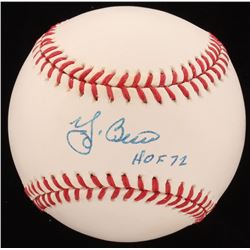 Yogi Berra Signed ONL Baseball Inscribed "HOF 72" (Beckett COA)