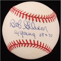 Bob Gibson Signed OAL Baseball Inscribed "Cy Young 68+70" (Beckett COA)