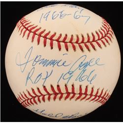 Tommie Agee Signed OAL Baseball Inscribed "All Star 1966-67/ROY 1966/GOLD GLOVE 1966-70" (Beckett CO