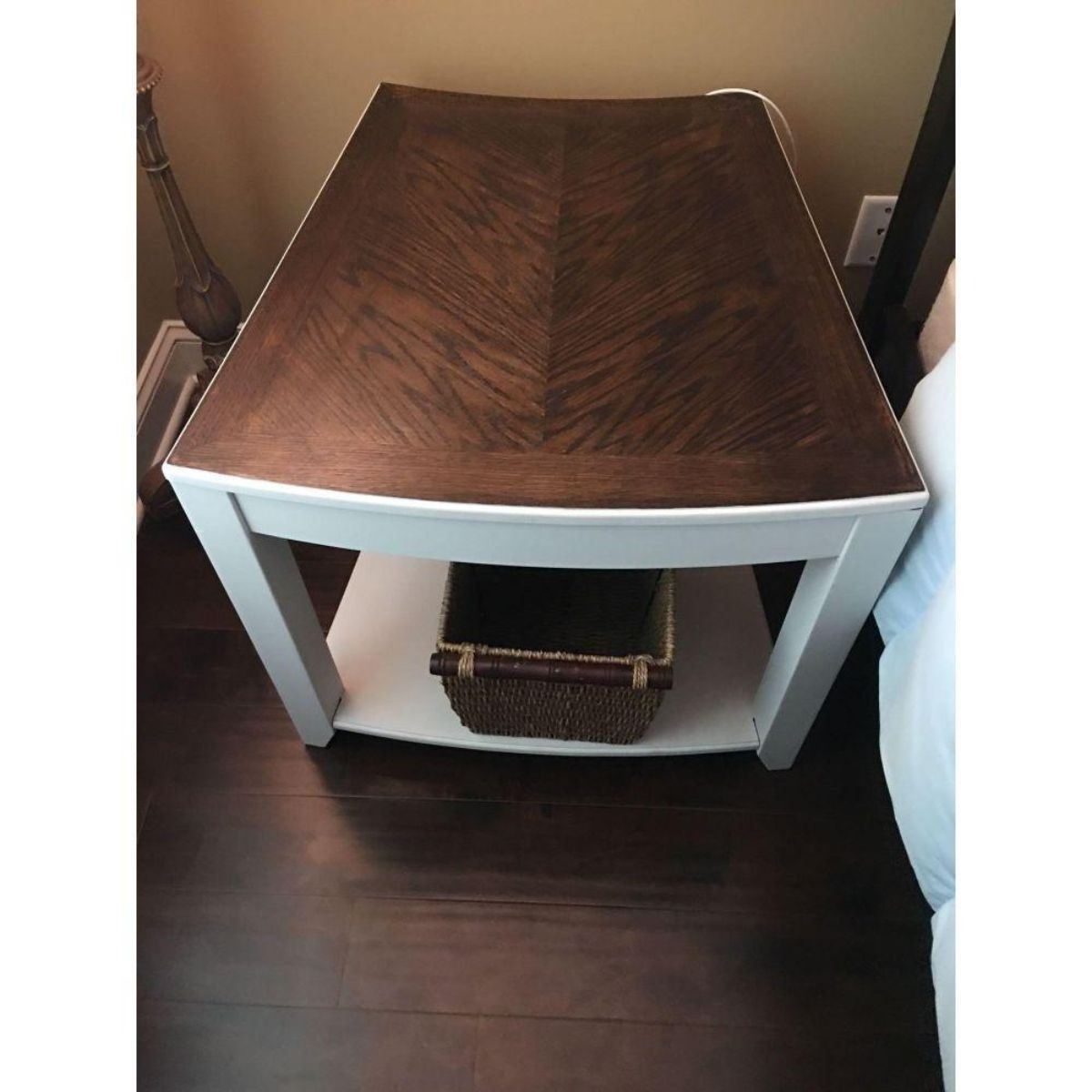 Pair Of Mirrored Oak Designer End Tables 2 23 H 26x26