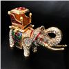 Image 1 : Faberge Elephant Trinket & Jewelry Box Made Crystal Bejeweled Figurine Ring Box