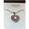 Image 3 : Austrian Crystal with Swarovski Elements - Pink heart necklace