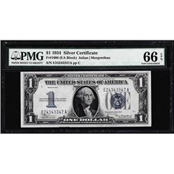 1934 $1 Funnyback Silver Certificate Note Fr.1606 PMG Gem Uncirculated 66EPQ