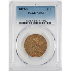 1879-S $10 Liberty Head Eagle Gold Coin PCGS AU53